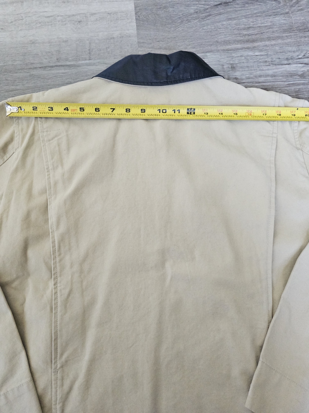 a.n.a a new approach Beige Cotton Full Zip Jacket Coat Faux Leather Collar L NWT - Picture 5 of 16